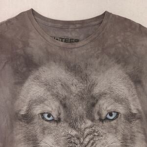 3D Tees Wolf Short Sleeve Graphic Crew Neck Shirt Mens Size 2XL Gray